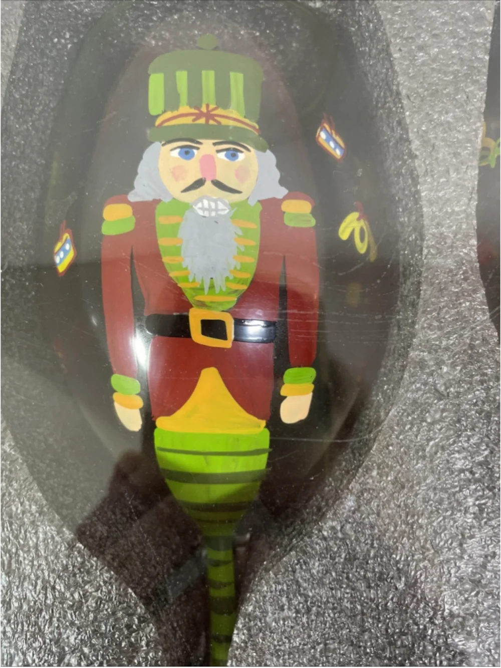 NIB Neiman Marcus Hand Painted Nutcracker Wine Glasses Set of 4 Christmas 9 inch